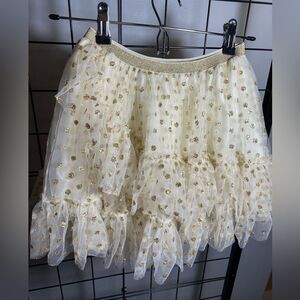Cotton On Cream and Gold Gitter Polka Dot Tutu EUC